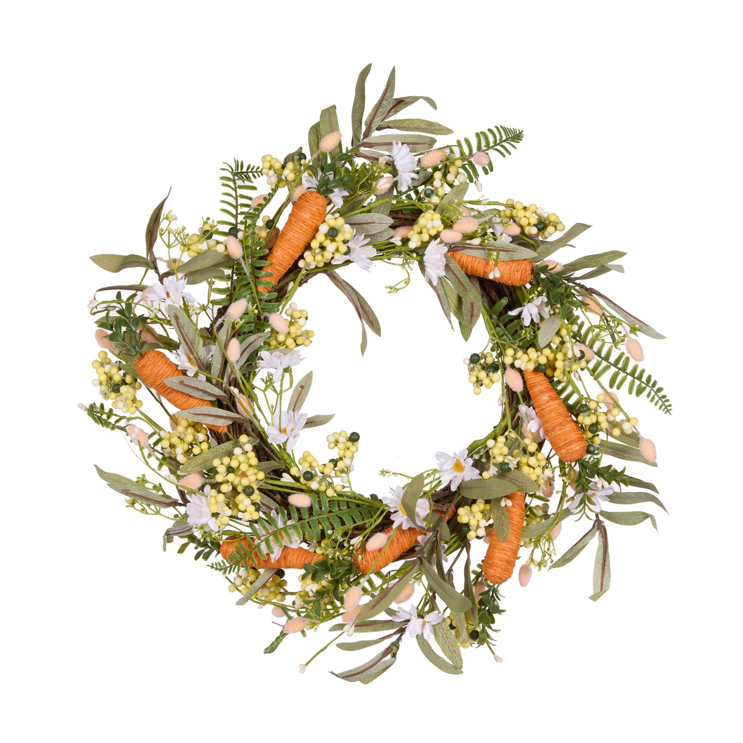 Carrot and Daisy Wreath